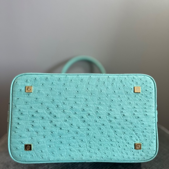 Brand: Brooks Brothers Brooks Brothers genuine ostrich leather handbag with top - Picture 10 of 15